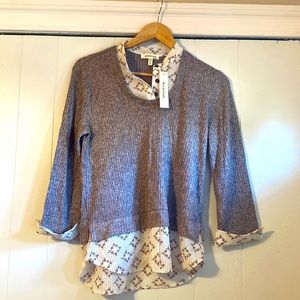 Monteau Taupe Layered Shirt